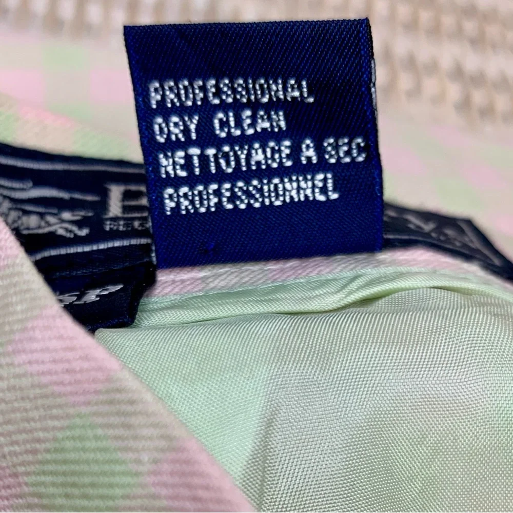 Burberry Pink & Green Gingham Check Pencil Midi Skirt Vintage Designer Size 6P